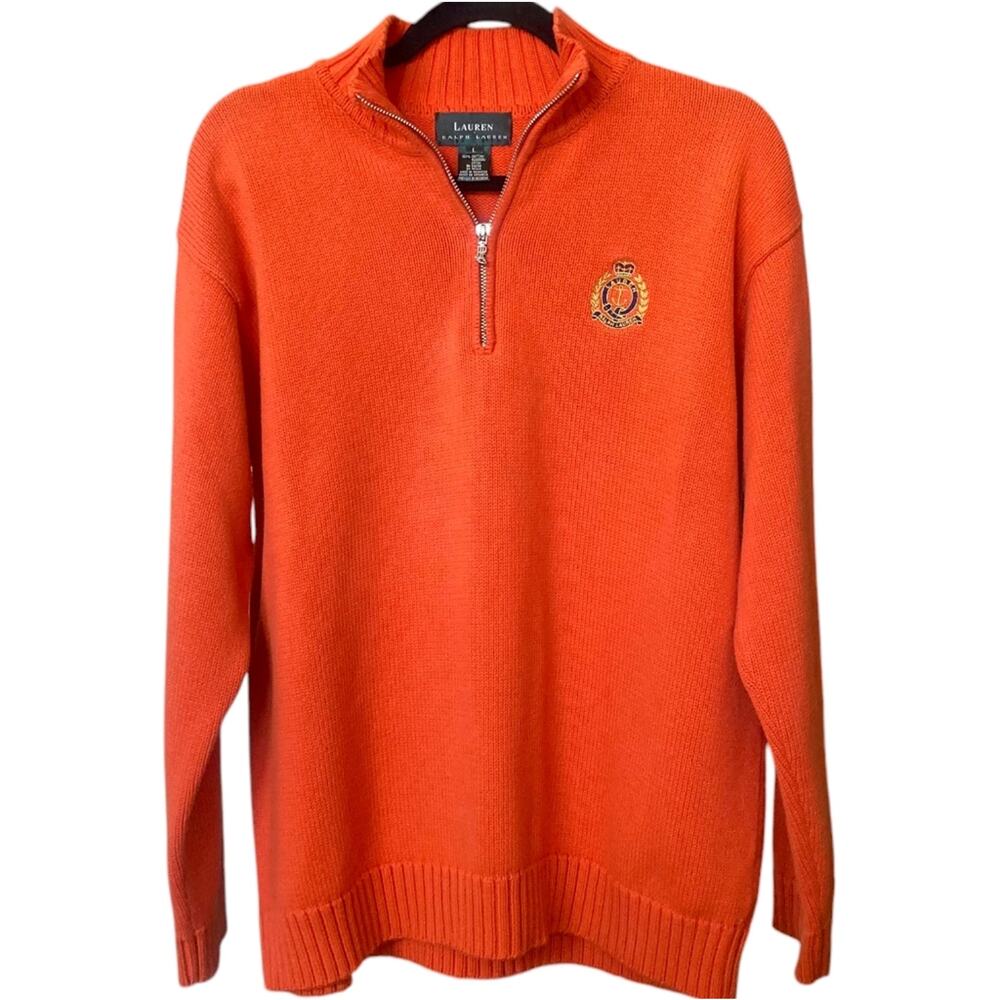 LAUREN RALPH LAUREN | Vintage 1/4 Zip Pullover Mock Neck Sweater Preppy L